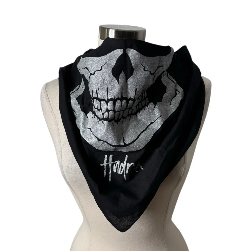 Future Hndrxx Double‎ Skull Metallic Silver Gold Bandana